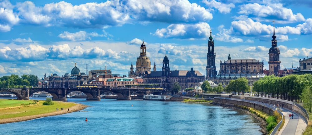 Dresden,,saxony,,germany:,canaletto líkur,útsýni,af,hinn,sögufræga,gamla,bæ